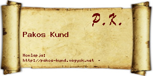 Pakos Kund névjegykártya